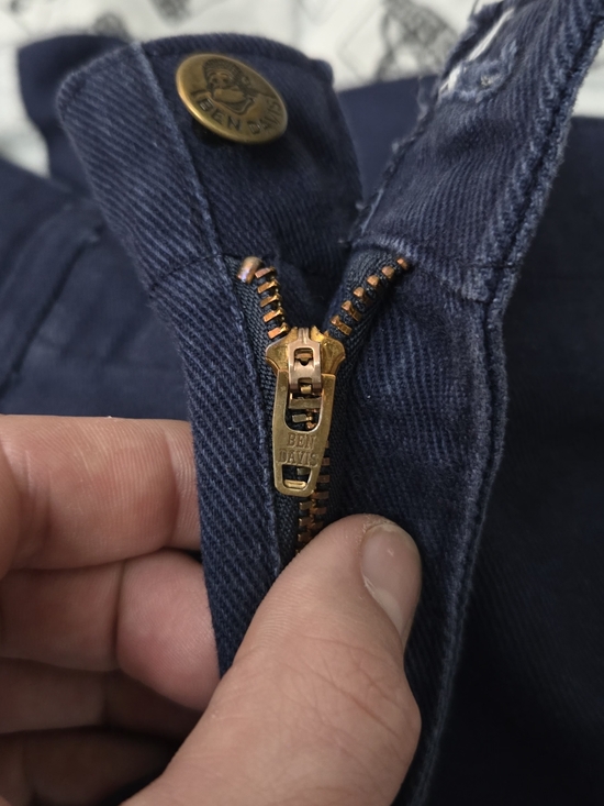 VTG 90s Ben Davis Gorilla Cut Navy Work Wear Pants 38x32 - Picture 6 of 9